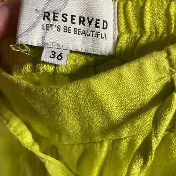 Reserved Let’s Be Beautiful Lime Green Pant Roll Cuff & Pocket Bottom - Size 36 - Picture 2 of 6